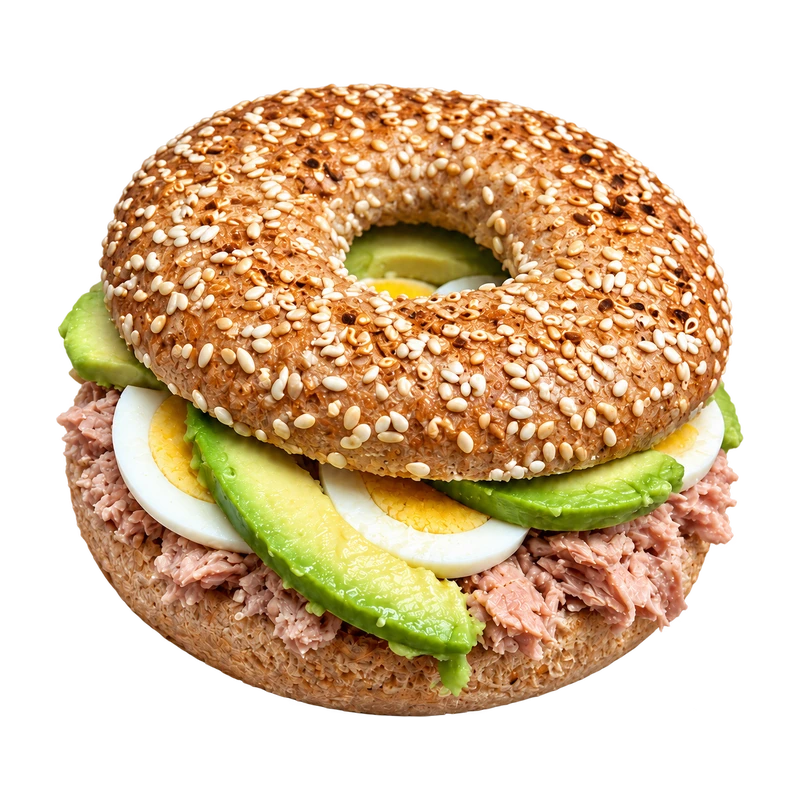 Atún, aguacate y huevo duro